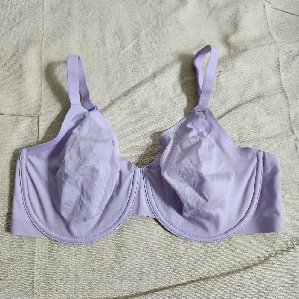 New Wacoal Awareness Underwire Bra 855380 Purple Floral Jacquard 38DD Lavender